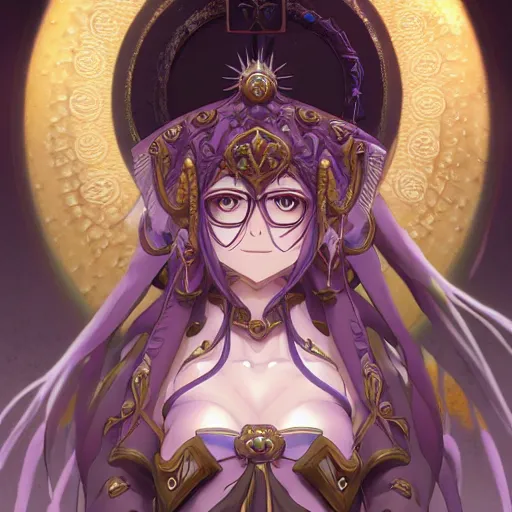 Image similar to portrait of priestess of yog - sothoth, anime fantasy illustration by tomoyuki yamasaki, kyoto studio, madhouse, ufotable, square enix, cinematic lighting, trending on artstation