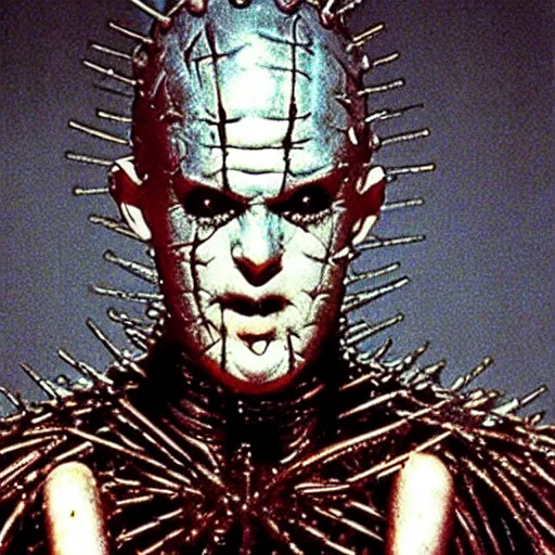 Image similar to pinhead from hellraiser. ultra realistic, hyper realistic, macro photography