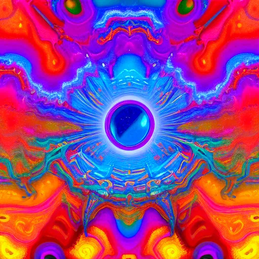 Prompt: an abstract painting of a psychedelic portal, interstellar colorful shapes and colors, an ultrafine detailed painting of a galaxy of fractals by stanton macdonald - wright, featured on artstation, psychedelic art, psychedelic, vivid colors, cosmic horror
