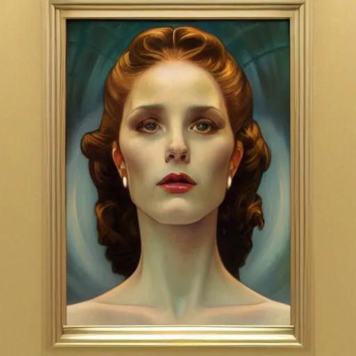 Image similar to a streamline moderne painting in the style of donato giancola, and in the style of tom bagshaw, and in the style of alphonse mucha. symmetry, smooth, sharp focus, semi - realism, intricate detail.