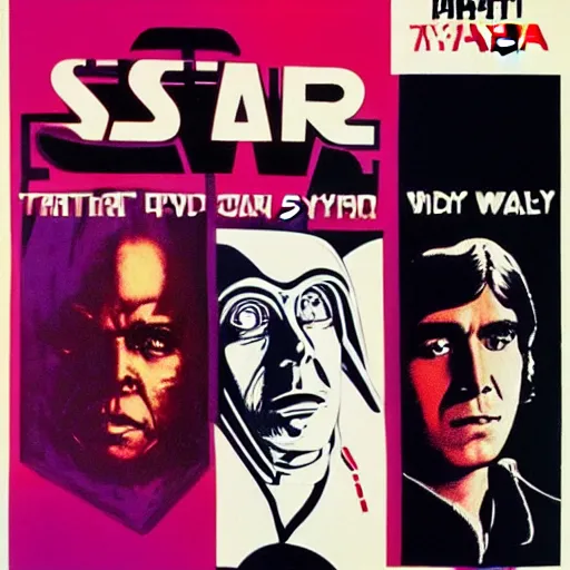 Prompt: original star wars 1 9 7 7 movie poster in the style of andy warhol, 8 k