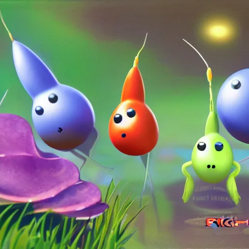 Prompt: pikmin 3 concept art