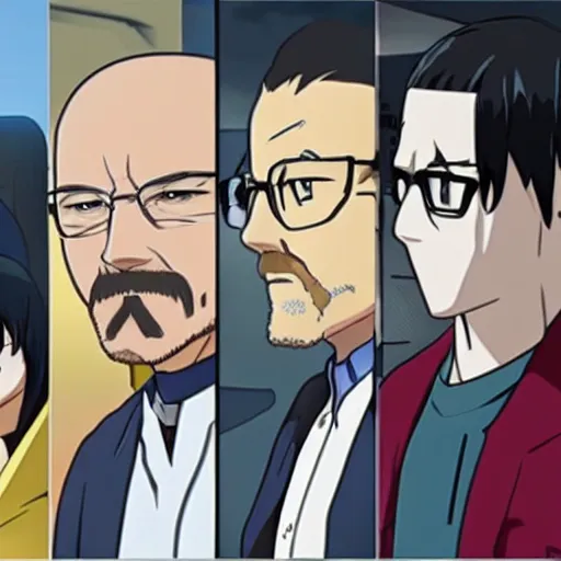 Prompt: walter white as an anime character