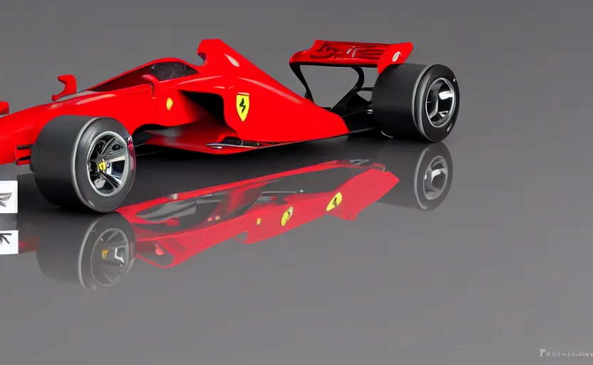 Prompt: retro futuristic ferrari formula 1 car inspired by f 1 2 0 2 1 concept, studio lighting,