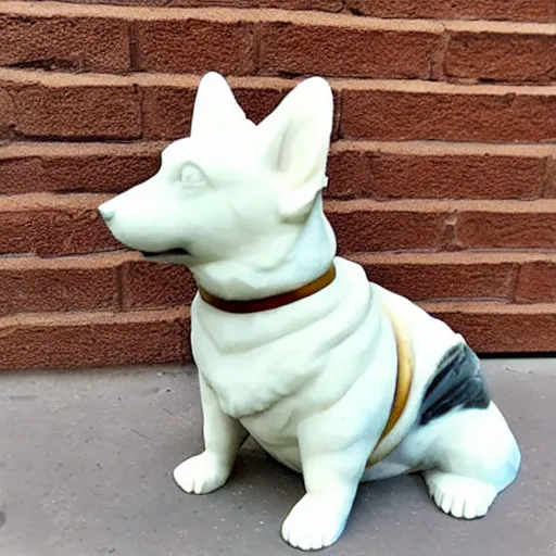 Image similar to Marble statue of a corgi