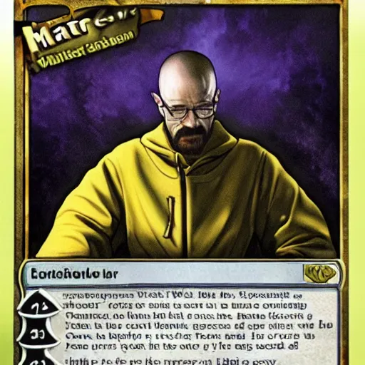 Prompt: walter white as a magic card