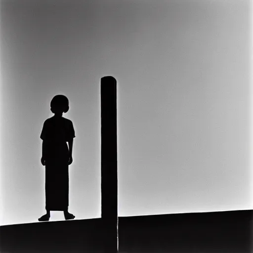 Image similar to an approaching shadow, black and white photography by fan ho, hong kong 1 9 5 4