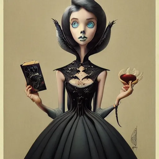 Prompt: Lofi sophisticated portrait Pixar style by Joe Fenton and Stanley Artgerm and Tom Bagshaw and Tim Burton