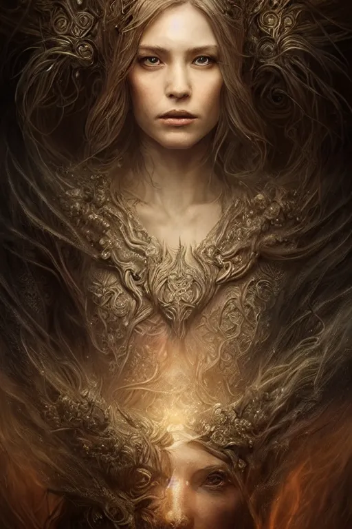 Image similar to Majestic and regal portrait of a female lady, intricate, epic, elegant, menacing, fantasy, highly detailed, digital painting, hard focus, beautiful volumetric lighting, epic light, ultra detailed, Horror, souls, ghosts, smoke by Leesha Hannigan, Ross Tran, Thierry Doizon, Kai Carpenter, Ignacio Fernández Ríos