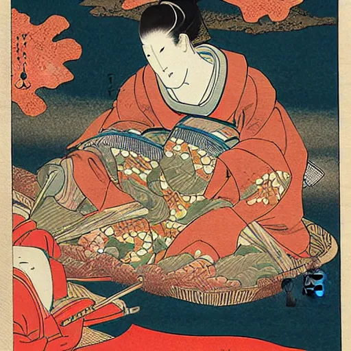 Image similar to It's Wednesday, my dudes. Ukiyo-e.