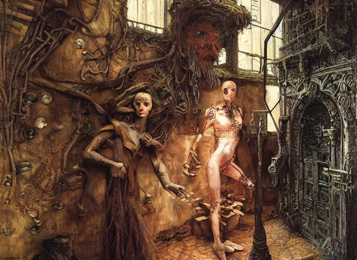 Image similar to jim henson's labyrinth. oubliette. you are in an oubliette : a place where people and things are put to be forgotten by edgar maxence and caravaggio and michael whelan and delacroix style, artistic, intricate painting, cinematic lighting, hyper realistic, extremely detailed, vivid colors, establishing shot, dramatic lighting