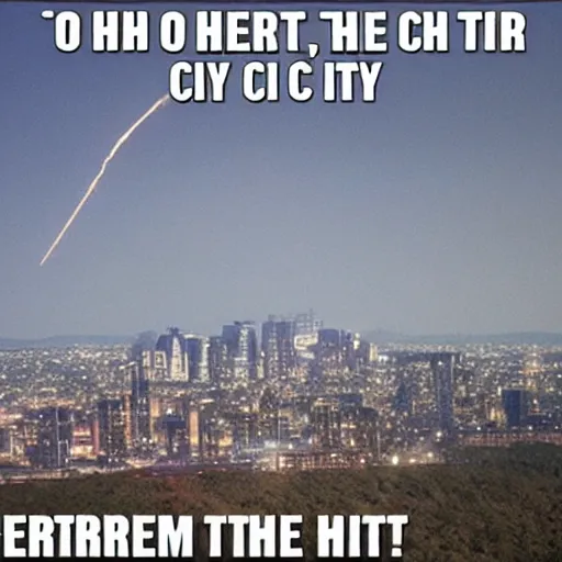 Image similar to oh, dear god! a meteorite is heading towards the city!