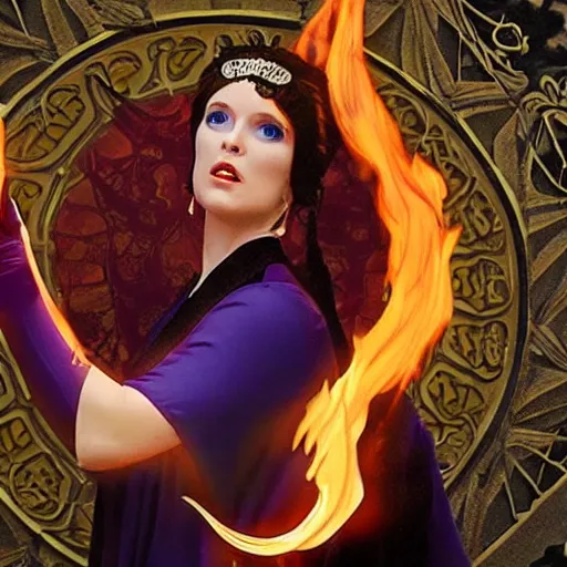 Prompt: art nouveau still of Princess Ursa performing a firebending healing session