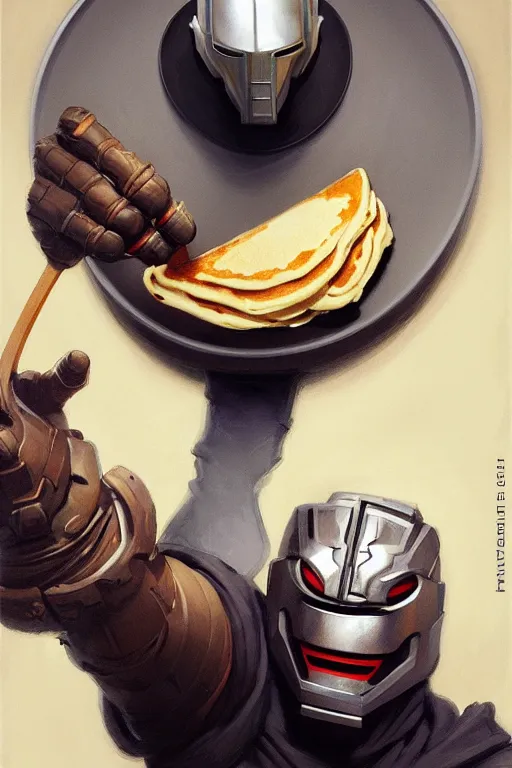 Prompt: mf doom cooking pancakes animation pixar style, victor vaughn shaded lighting poster by magali villeneuve, artgerm, jeremy lipkin and michael garmash, rob rey and kentaro miura style, trending on art station