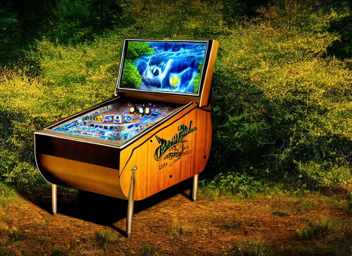 Prompt: nature photography of a wild pinball in it's natural habitat, national geography, award winning photo, realistic photo, 4 k, 8 k