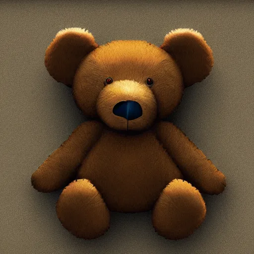 Image similar to teddy bear throwing up, photorealistic