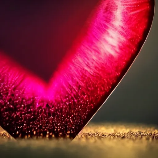 Prompt: 4 k macro photo of a heart exploding