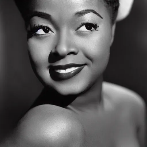 Image similar to photo of a beautiful 1 9 5 0 s black actress