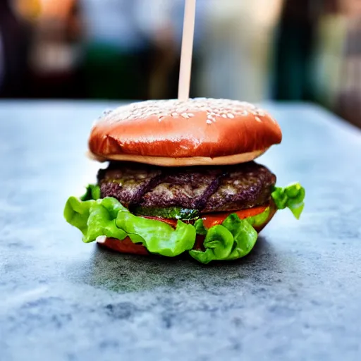 Image similar to a picture perfect hamburger, realistic,