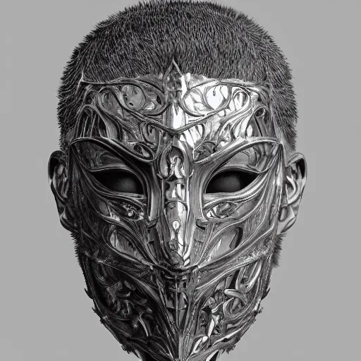 Image similar to Very very very very highly detailed epic photo of face with venetian mask, intricate, dystopian, sci-fi, extremely detailed, digital painting, artstation, concept art, smooth, sharp focus, illustration, intimidating lighting, incredible art by Tokujin Yoshioka and Anton Pieck