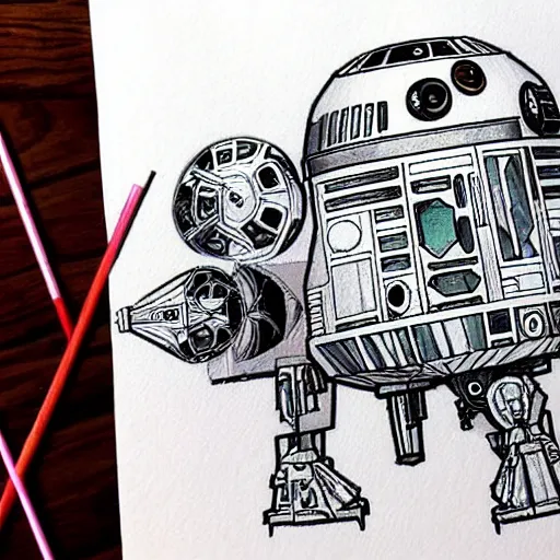 Image similar to highly detailed doodle art of scenes from star wars fanart, detailed and intricate environment