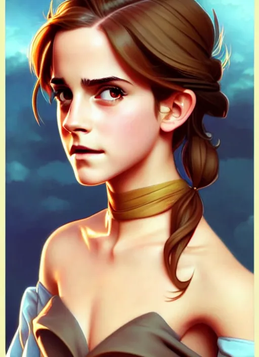 Prompt: cute emma watson trading card design, natural lighting, path traced, highly detailed, high quality, digital painting, by don bluth and ross tran and studio ghibli and alphonse mucha, artgerm