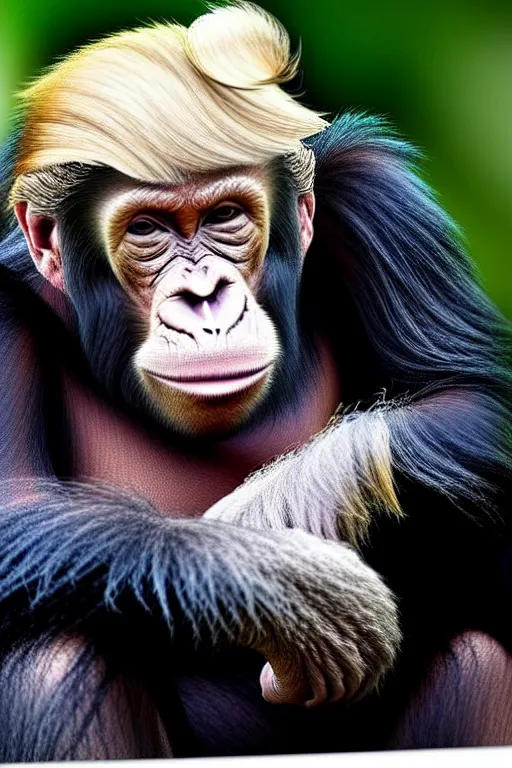 Image similar to donald trump bored ape nft, extreme details, realistic