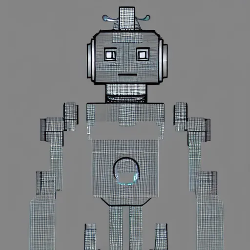 Prompt: autocad drawing of half - man half - robot