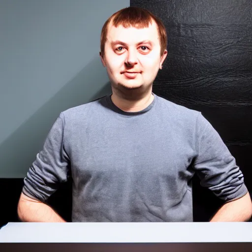 Image similar to Vladislav Urazov, Founder of Gradient app, hyper realistic, highly detaild