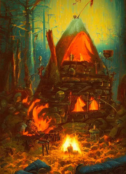 Image similar to cozy camp fire by paul lehr