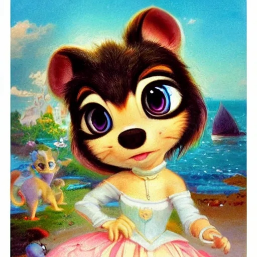 Image similar to 3d Littlest Pet Shop, ocean, master painter and art style of Noel Coypel, art of Émile Eisman-Semenowsky, art of Édouard Bisson