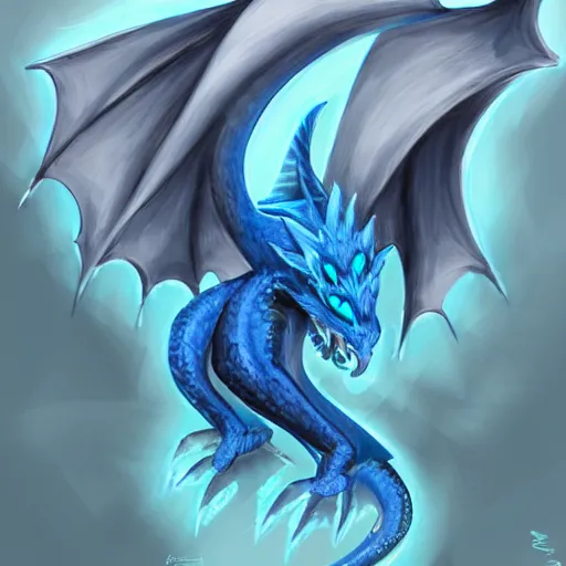 Prompt: an anthropomorphic blue dragon with icy scales, cartoon art trending on furaffinity