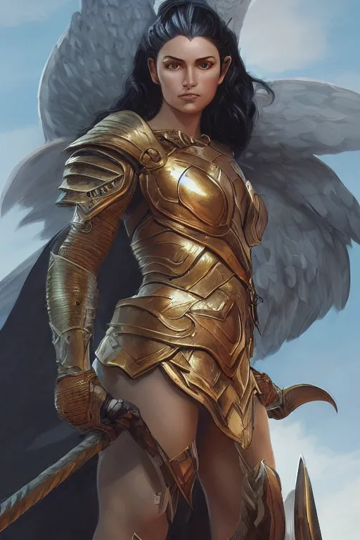 Image similar to amazon valkyrie athena, d & d, fantasy, portrait, highly detailed, headshot, digital painting, trending on artstation, concept art, sharp focus, illustration, art by artgerm and greg rutkowski and magali villeneuve