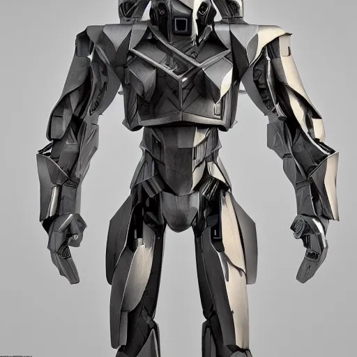 Image similar to a sci-fi cyborg warrior made of origami, paper craft, high quality detailed render, unreal engine, cinema4d, 4K UHD