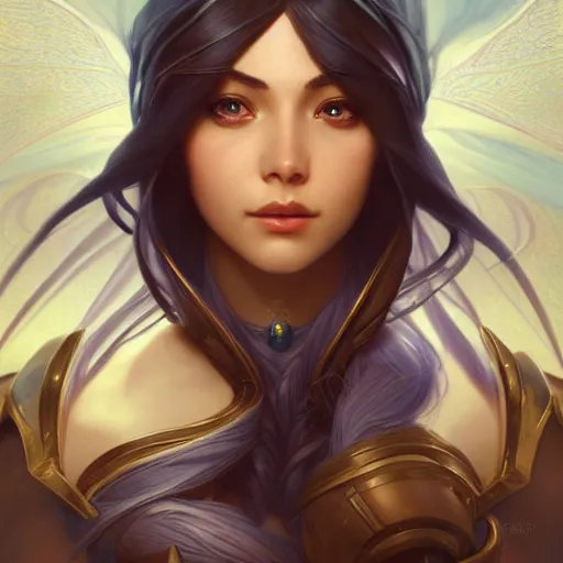 Image similar to perfectly - centered - portrait of irelia from league of legends, intricate, highly detailed, digital painting, artstation, concept art, smooth, sharp focus, illustration, unreal engine 5, 8 k, art by artgerm and greg rutkowski and alphonse mucha