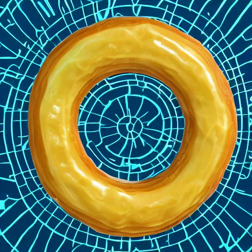 Image similar to The mighty donut, yellow aura, celestial, divine