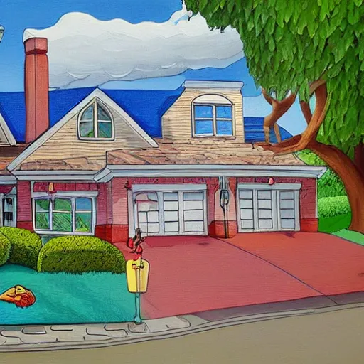 Image similar to painting of the family guy house