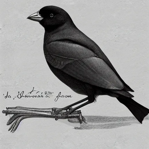 Prompt: biological drawing of jackdaw