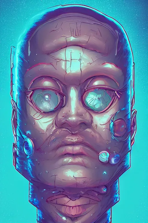 Prompt: portrait of jewel orbfolk cyclops 📐 in the style of Rob Lefield and Dan Mumford , trending on artstation, digital art,surrealism ,macro,blueprint ,vaporwave ,