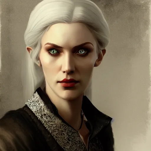 Image similar to portrait painting iris von everec, the witcher, artstation, detailed