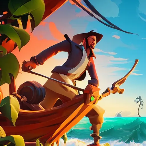 Image similar to painting treasure on sea of thieves game smooth median photoshop filter cutout vector, behance hd by jesper ejsing, by rhads, makoto shinkai and lois van baarle, ilya kuvshinov, rossdraws global illumination