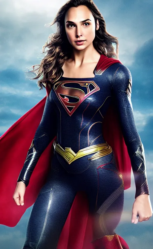 Image similar to a potrait of Gal Gadot as Supergirl no cape suit with man of steel suit style and full armour by Zack Snyder, 8k photorealistic, cinematic lighting, HD, high details, dramatic, trending on artstation, view from above