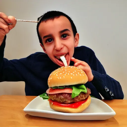 Image similar to ilham aliev eats cheesburger