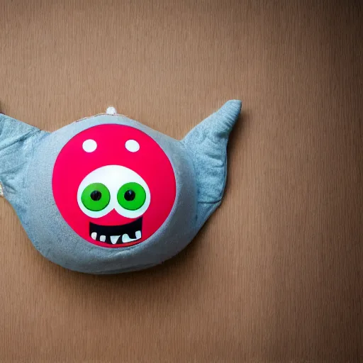 Image similar to cute happy monster, product photography, centered, studio lightning