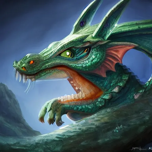 Prompt: An adorable whimsical dragon, highly detailed, digital painting, artstation, concept art, smooth, sharp focus, studio light, by Phil and Kaja Foglio