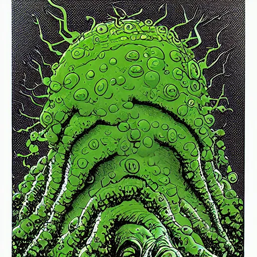 Image similar to vector art of a shoggoth by brian bolland