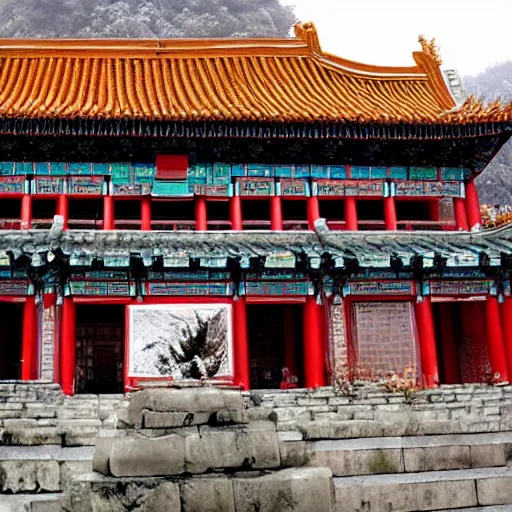 Image similar to Chinese ancient buildings is frozen