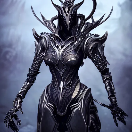 Prompt: highly detailed exquisite fanart, of a beautiful female warframe, but as an anthropomorphic robot dragon, matte black metal armor with white accents, close-up shot, holding a detailed sword in her palm, epic cinematic shot, sharp claws for hands, professional digital art, high end digital art, realistic, captura, DeviantArt, artstation, Furaffinity, 8k HD render