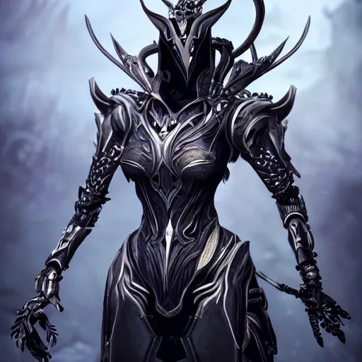 Image similar to highly detailed exquisite fanart, of a beautiful female warframe, but as an anthropomorphic robot dragon, matte black metal armor with white accents, close-up shot, holding a detailed sword in her palm, epic cinematic shot, sharp claws for hands, professional digital art, high end digital art, realistic, captura, DeviantArt, artstation, Furaffinity, 8k HD render