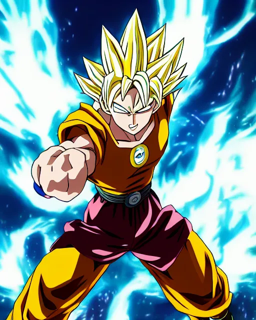 Prompt: super saiyan one punch man, detailed, anime, 4 k resolution